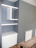 glossy shelves